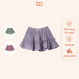 Chân váy cho bé gái BERRY nhiều màu dáng xòe hai tầng vải xô muslin IVY