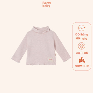 Áo giữ nhiệt cho bé gái BERRY cổ bẻ tay dài áo thu đông vải cotton co giãn ELENA
