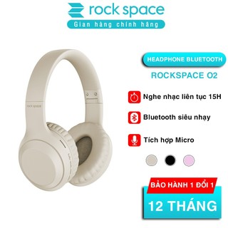 Headphone tai nghe bluetooth không dây chụp tai Rockspace O2 có mic nghe nhạc liên tục 15h hàng chính hãng BH 1 năm