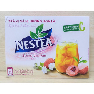 Trà vải hương hoà lài hòa tan Nestea hộp 12 gói - 144g