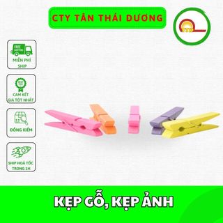 Set 50 cái kẹp gỗ, kẹp ảnh các màu