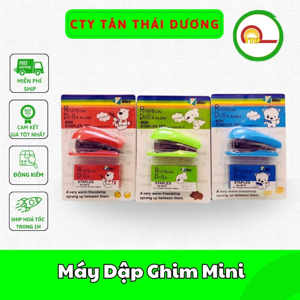 Máy Dập Ghim Mini Cute Kèm Hộp Ghim