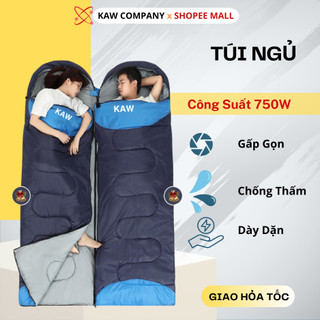 Túi ngủ gấp gọn cao cấp KAW, túi ngủ văn phòng, du lịch, dã ngoại dày dặn