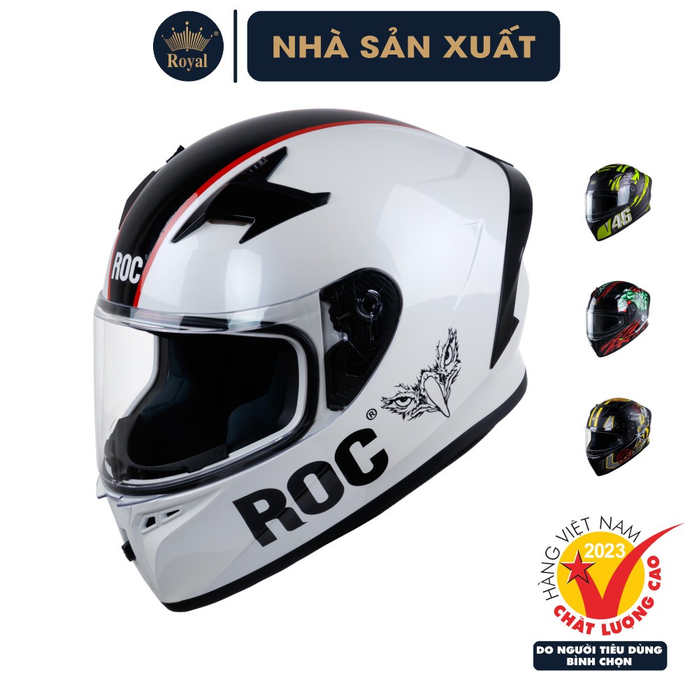 Nón Bảo Hiểm Fullface Thời Trang Cao Cấp ROC R01 An Toàn Chất Lượng, Ôm Đầu, Bảo Hành Chính Hãng 1 Năm