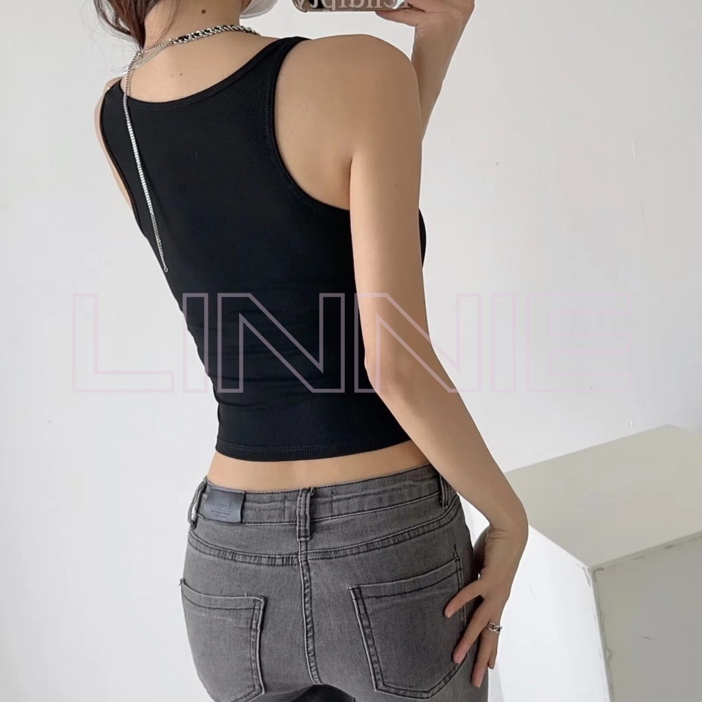 Áo ba lỗ gân tăm lụa nữ dáng ôm có mút ngực mềm co giãn 4 chiều thoải mái – POMTOP 2D01 | BigBuy360 - bigbuy360.vn