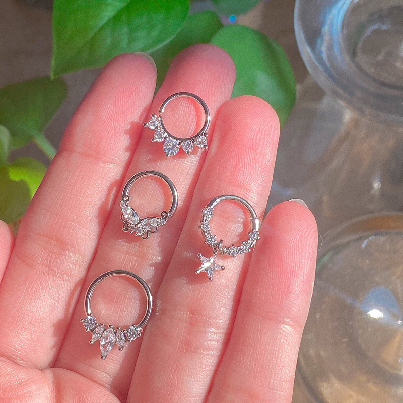 khuyên septum khảm đá