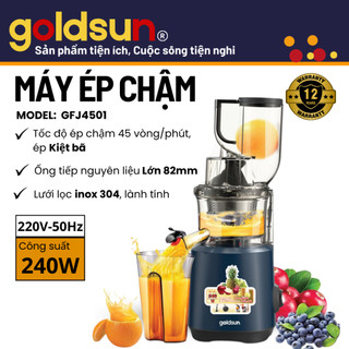 Máy ép chậm Goldsun GFJ4501 công suất 240W, máy ép đa năng, ép kiệt bã nguyên trái - Bảo hành 12 tháng 1 đổi 1