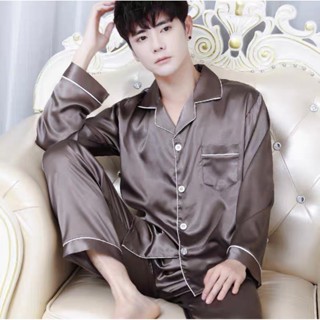 Bộ Đồ Ngủ Tay Dài Kẻ Lụa Trơn Phù Hợp Được Cả Nam Và Nữ Mặc Nhà Hay Đi Dạo Đều Đẹp #XuongMayPhươngTrần77444