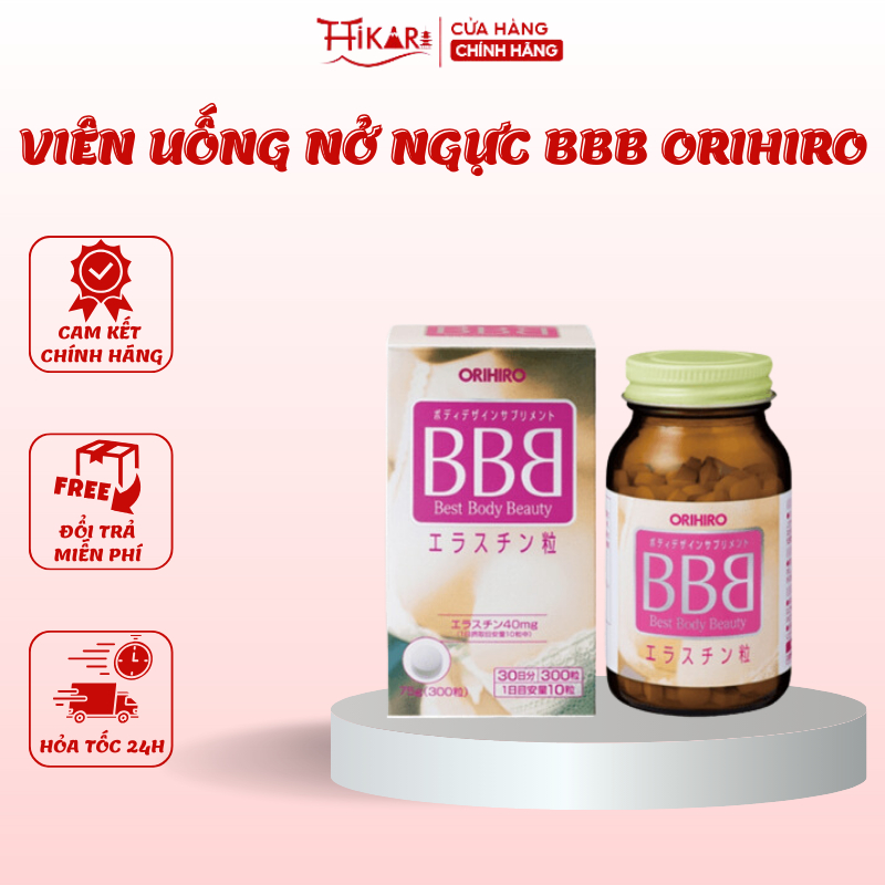 Viên uống BBB Best Beauty Body Orihiro tăng kích thước và săn chắc ngực, 300 viên/hộp