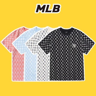 🔥Logo Thêu🔥Áo phông NY MLB monogram cổ tròn chất cotton cao cấp-áo thun NY chính hãng.