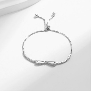Vòng tay bạc Pandora Nơ lấp lánh sang trọng - Lắc tay bạc Ý S925 2185SV Full Box