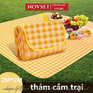 Thảm trải du lịch, bạt dã ngoại picnic, cắm trại đi chơi biển đi phượt chống nước, gấp gọn sọc kẻ [ 2M*2M ]