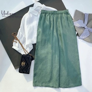  Quần lửng 9 tấc ống rộng lưng thun YOLINEN thiết kế thoải mái phóng thoáng trẻ trung QD05 
