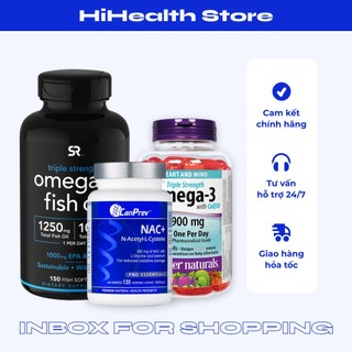 Combo Sức Khỏe Dồi Dào: Dầu cá omega 3 ( webber/ life extention/ SR) + Canprev Nac hỗ trợ sức khỏe 