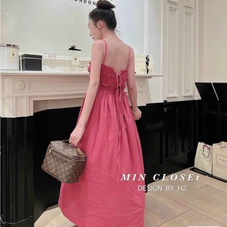 Đầm kate lụa hai dây  cột dây phía sau MTB