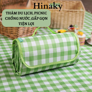 Thảm du lịch, thảm dã ngoại, thảm picnic chống thấm, gấp gọn quoai xách