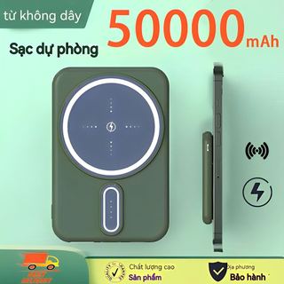 Sạc Dự Phòng 100% PD QC 3.0 Pin dự phòng 50000mAh Sạc nhanh không dây Mini Pin dự phòng từ tính di động tốc độ cao