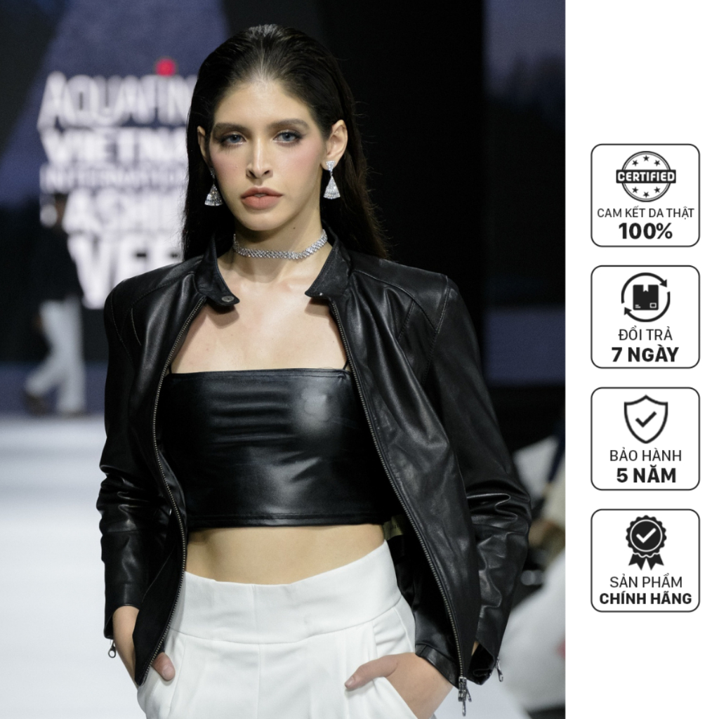 Áo Khoác Da Nam Nữ Da Thật BUTUNI Black Swan C.Racer Da Cừu Lót Lụa Cao Cấp Chính Hãng