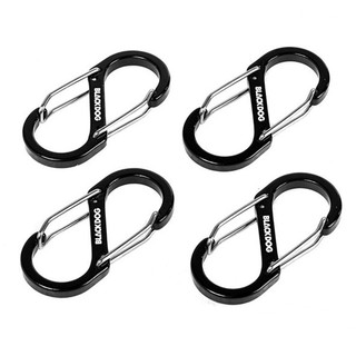 Bộ 4 móc carabiner chữ s màu đen blackdog bd-zppj003