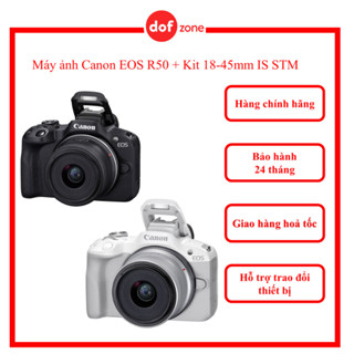 Máy ảnh Canon EOS R50 + RF-S 18-45mm IS STM - Chính hãng BH 24 tháng (tặng thẻ 64GB + túi)