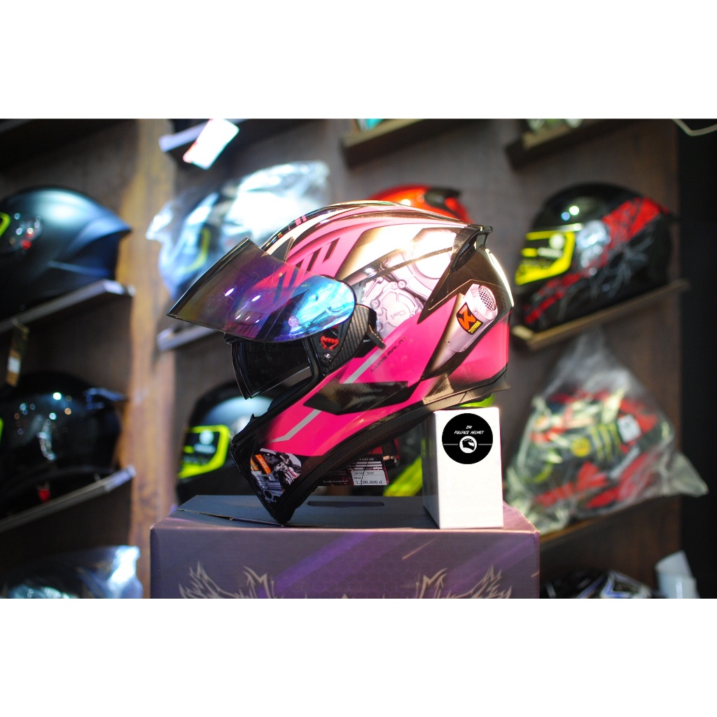Mũ bảo hiểm fullface ROC 05 (chính hãng) Moto hồng