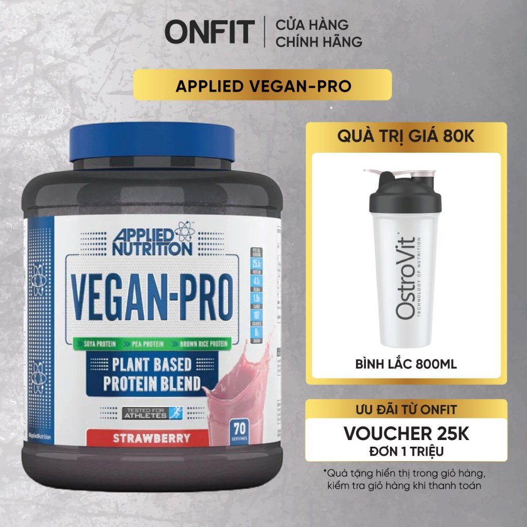 Applied Nutrition Vegan-Pro 2.1KG (70 Lần Dùng) Protein Thực Vật |  Hỗ Trợ Phục Hồi và Xây Dựng Cơ Bắp