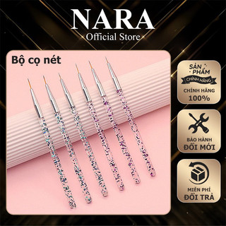 Bộ cọ nét 3 cây cán trong - Bộ cọ râu 3 size khác nhau vẽ nét siêu mảnh chuyên dụng nail