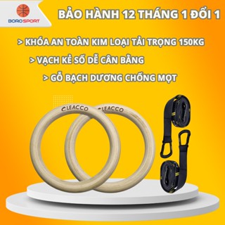Bộ Dây Vòng Treo Xà Bảo Hành 12 Tháng Vòng Tập Gymnastic Rings Dây Có Vạch Đo Số Khóa hợp kim chống gỉ chắc chắn