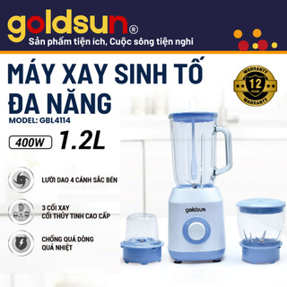 Máy xay sinh tố Goldsun GBL4114 công suất 400W-1.2L với 2 chế độ xay,Cối xay thủy tinh chống trầy xước, chịu va đập tốt