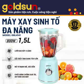 Máy xay sinh tố Goldsun GBL4141 Công suất 800W Dung tích cối 1.5L Cối thủy tinh, bảo hành chính hãng 12 tháng