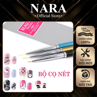 Set 3 cây cọ nét cơ bản beauty - bộ cọ vẽ nét đủ size - đầu cọ mảnh vẽ nét bao mướt chuyên dụng