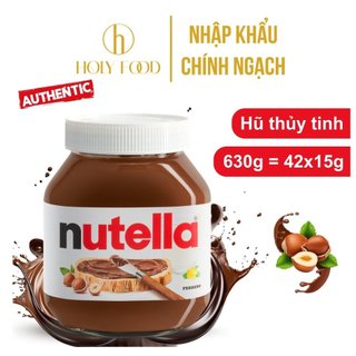 Kem phết bánh Nutella , Bơ hạt phỉ - 630g HỦ THỦY TINH - Nhập khẩu chính ngạch