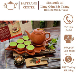 Ấm chén Tử Sa Bát Tràng,đất nung đỏ ĐẮP NỔI TRÊN ẤM-hàng tận gốc nhà lò sản xuất:bộ dáng Dừa