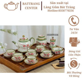 Bộ Bình Trà / Bộ Ấm Chén Dáng Choé Nhiều Hoạ Tiết Chuẩn Gốm Bát Tràng