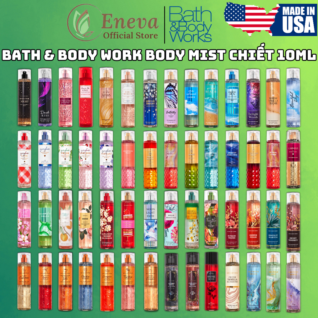 Body Mist Bath And Body Works Chiết 10ml Chính Hãng. Body Mist Chiết Bath And Body Works