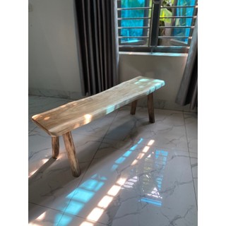 Ghế băng dài gỗ tràm tự nhiên chắc chắn, decor trang trí
