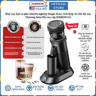 Máy xay cà phê Single Dose HiBREW G5 cao cấp, 36 cấp xay vô cấp lưỡi cornical burr 48mm chuyên nghiệp