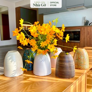 Bình gốm chuông mini Nhà Gờ men lạnh cắm hoa siêu xinh cao 15cm BH23 M1
