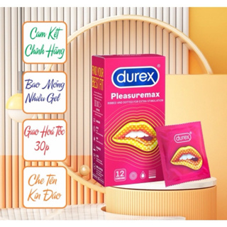 Bao cao su Durex Pleasuremax gai mỏng hộp 12c