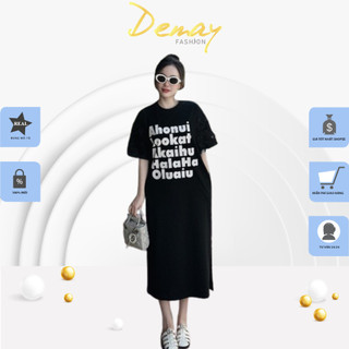 Váy nữ dáng xuông DEMAY, thiết kế tay bèo phối chữ trẻ trung