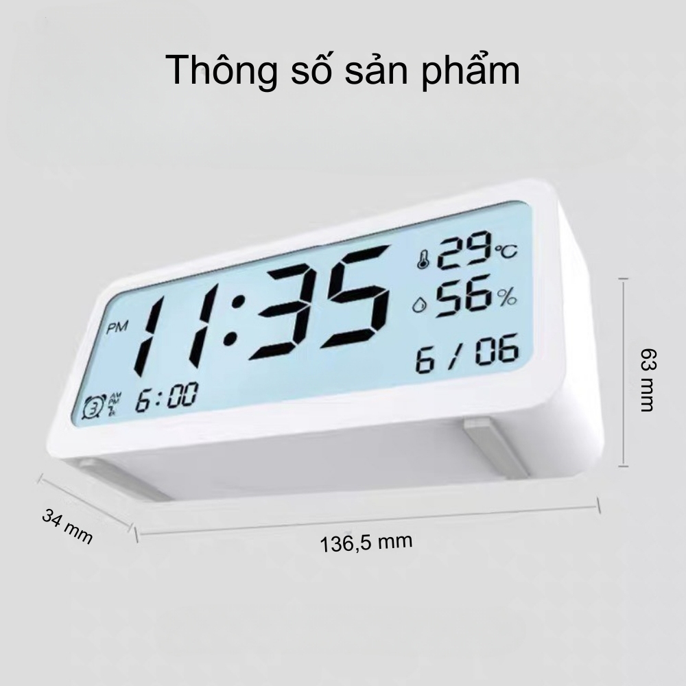 Đồng hồ để bàn báo thức, Sipanic 2 chế độ báo thức đa năng đo nhiệt độ độ ẩm phòng