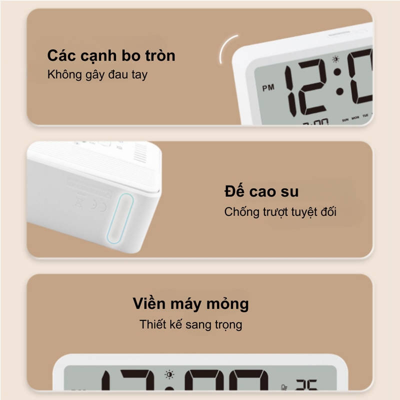 Đồng hồ để bàn báo thức, Sipanic 2 chế độ báo thức đa năng đo nhiệt độ độ ẩm phòng