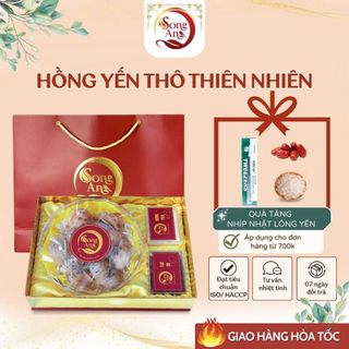 Hồng yến thiên nhiên, tổ yến thô nguyên chất, yến sào thô nguyên tổ còn lông Song An Food bồi bổ sức khỏe 100g