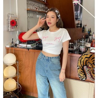 Áo thun babbytee croptop in 2 nơ Myra Babytee2no0143/P8K9