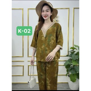 BỘ ĐỒ TRUNG NIÊN CHO MẸ LỤA MANGO PHỐI REN