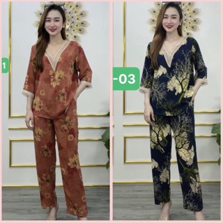 BỘ ĐỒ TRUNG NIÊN CHO MẸ LỤA MANGO PHỐI REN