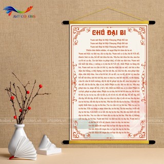 Tranh liễn chú đại bi phật giáo- kích thước 30x40, 40x60cm, 50x70cm
