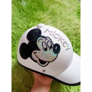 Nón bảo hiểm đính đá chuột Mickey