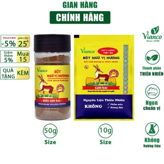 Gia vị ướp thịt Ngũ Vị Hương Vianco Hiệu Con Nai gói 10g, 50g các món chiên kho nướng