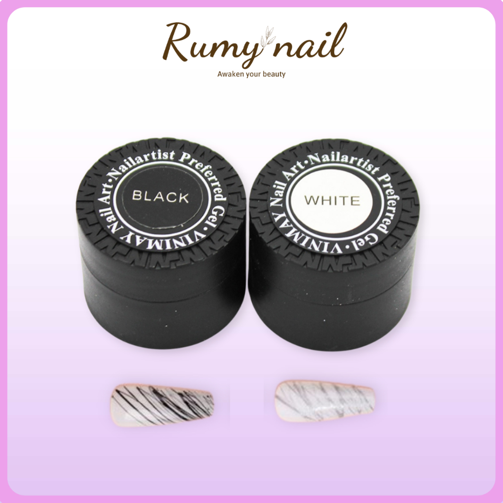 Gel nhện vinimay trang trí móng (trắng, đen)